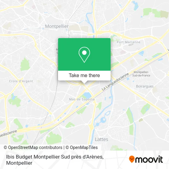 Ibis Budget Montpellier Sud près d'Arènes map