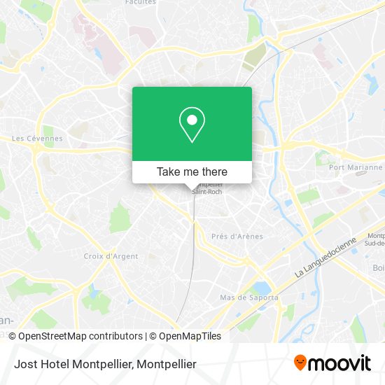 Mapa Jost Hotel Montpellier