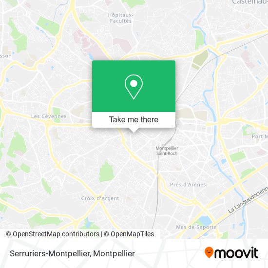 Serruriers-Montpellier map