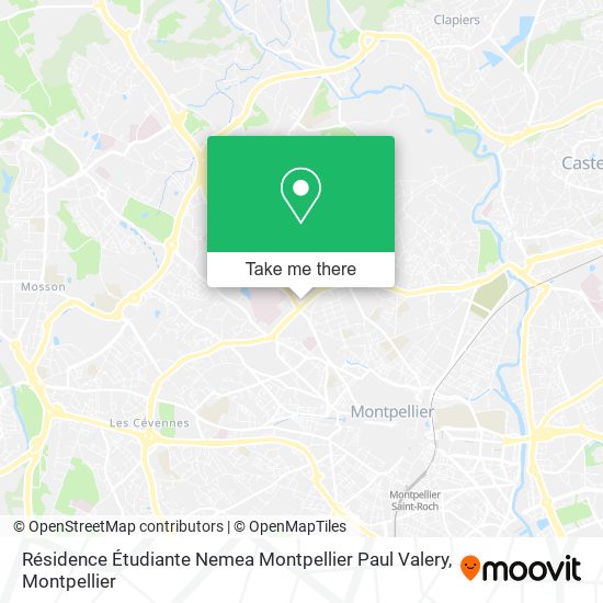 Résidence Étudiante Nemea Montpellier Paul Valery map