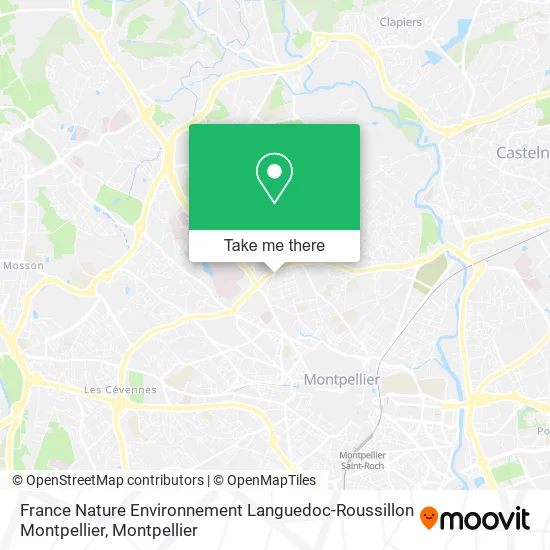 France Nature Environnement Languedoc-Roussillon Montpellier map