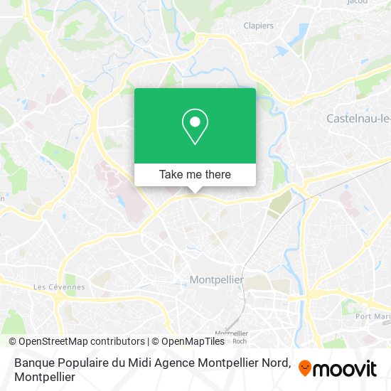 Banque Populaire du Midi Agence Montpellier Nord map