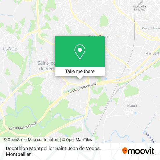 Mapa Decathlon Montpellier Saint Jean de Vedas