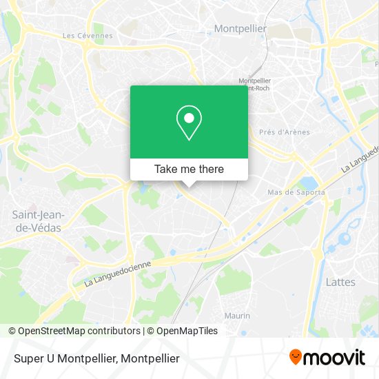 Super U Montpellier map