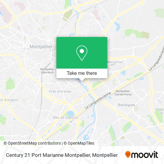 Mapa Century 21 Port Marianne Montpellier