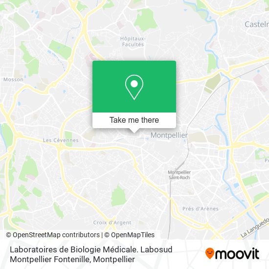 Laboratoires de Biologie Médicale. Labosud Montpellier Fontenille map
