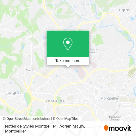 Notes de Styles Montpellier - Adrien Maury map