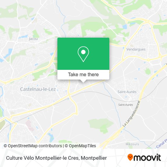 Mapa Culture Vélo Montpellier-le Cres