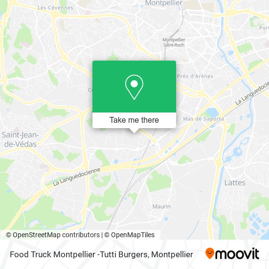 Food Truck Montpellier -Tutti Burgers map
