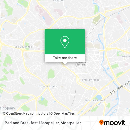 Bed and Breakfast Montpellier map