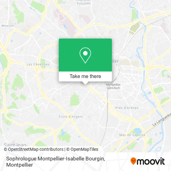 Sophrologue Montpellier-Isabelle Bourgin map