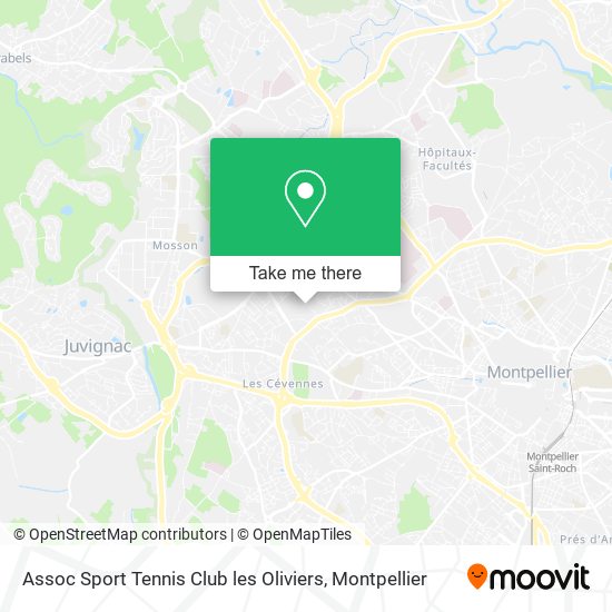 Assoc Sport Tennis Club les Oliviers map