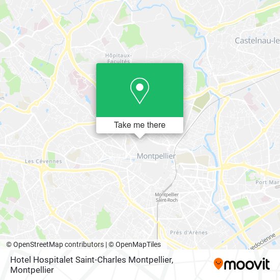 Hotel Hospitalet Saint-Charles Montpellier map