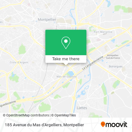 Mapa 185 Avenue du Mas d'Argelliers