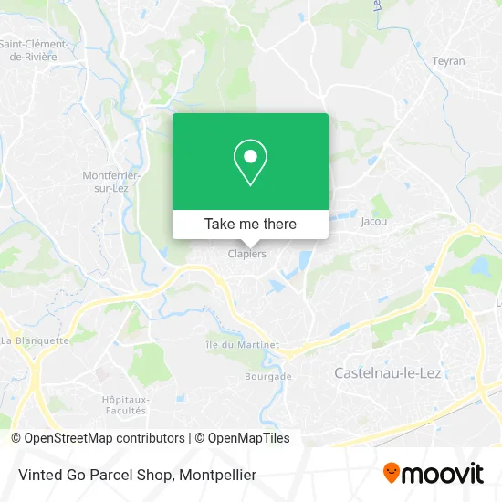 Vinted Go Parcel Shop map