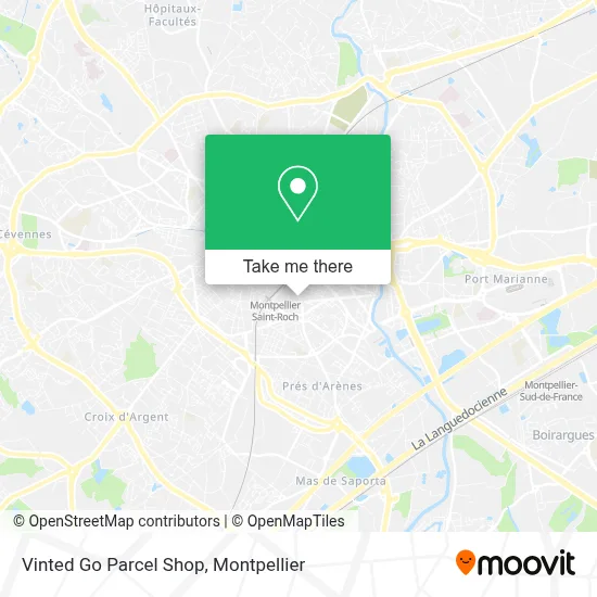 Vinted Go Parcel Shop map