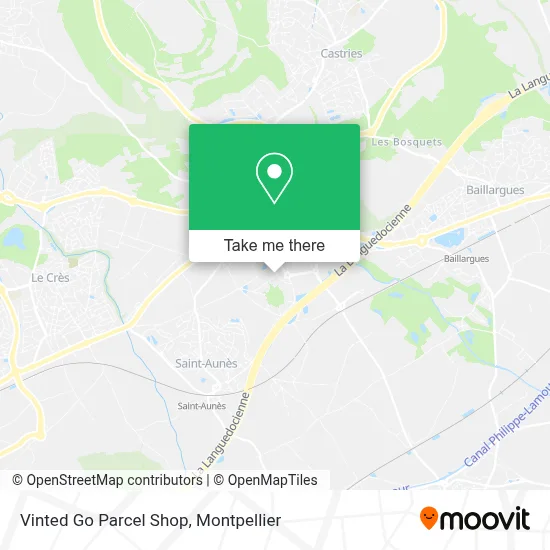 Vinted Go Parcel Shop map