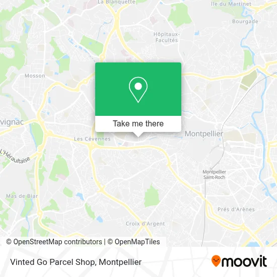 Vinted Go Parcel Shop map