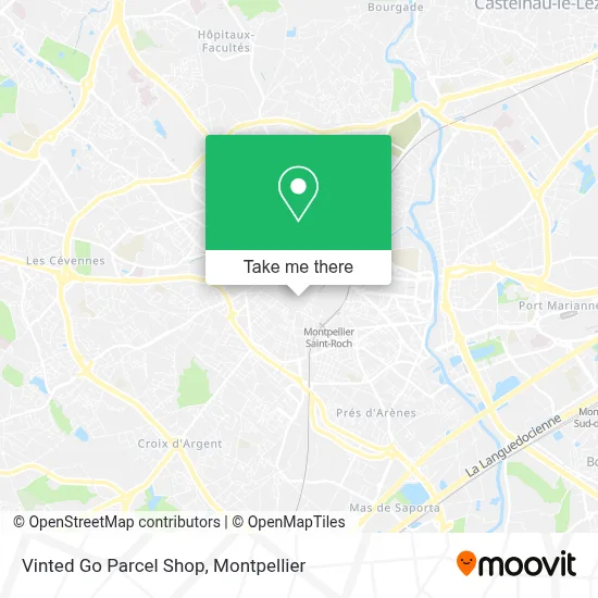 Vinted Go Parcel Shop map