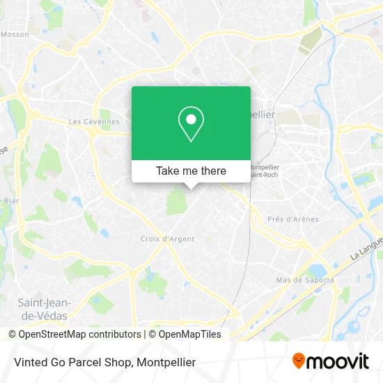 Vinted Go Parcel Shop map