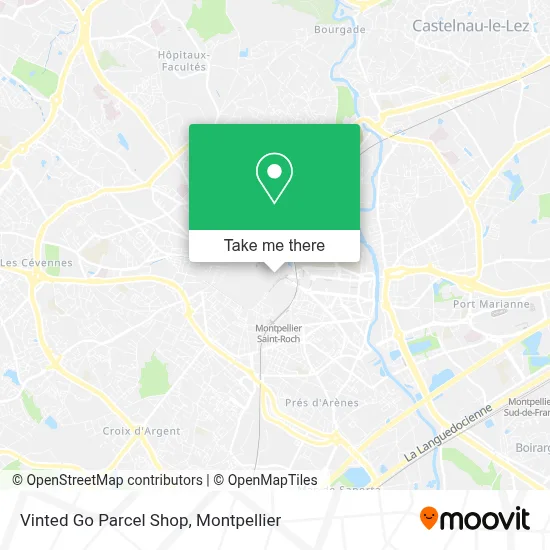 Vinted Go Parcel Shop map