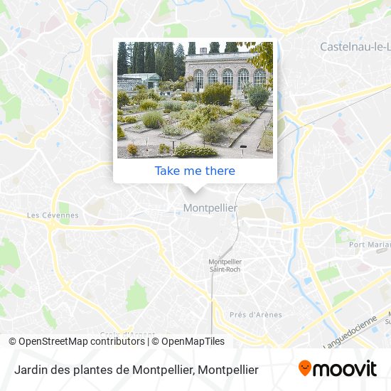 Jardin des plantes de Montpellier map