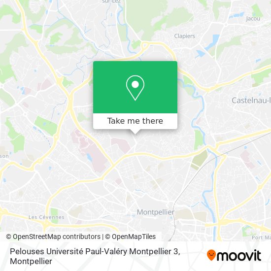 Mapa Pelouses Université Paul-Valéry Montpellier 3