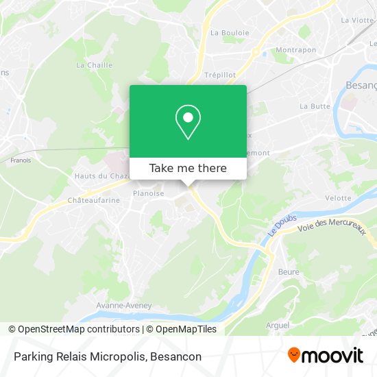 Parking Relais Micropolis map