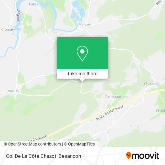 Col De La Côte Chazot map