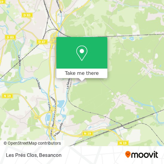 Les Prés Clos map