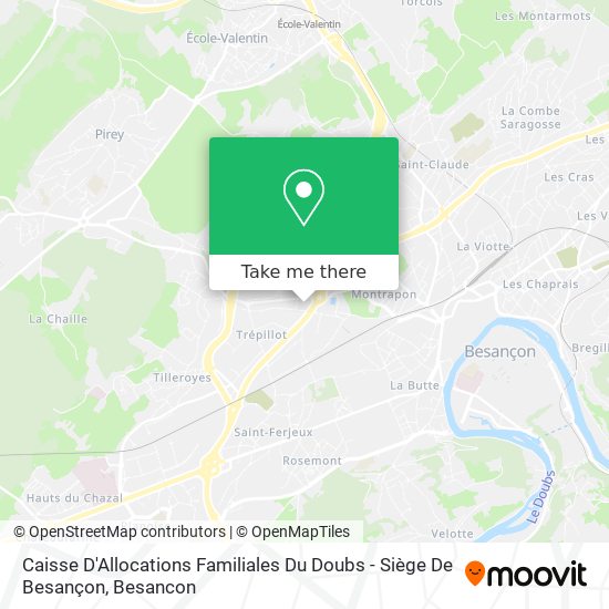 Caisse D'Allocations Familiales Du Doubs - Siège De Besançon map