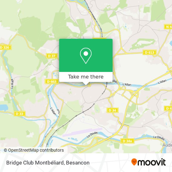 Bridge Club Montbéliard map