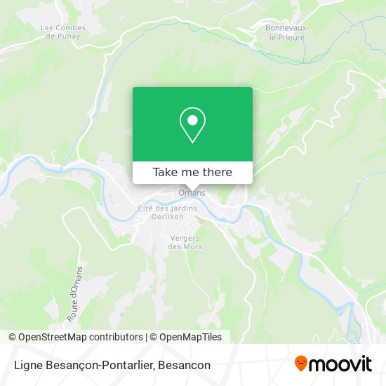 Mapa Ligne Besançon-Pontarlier