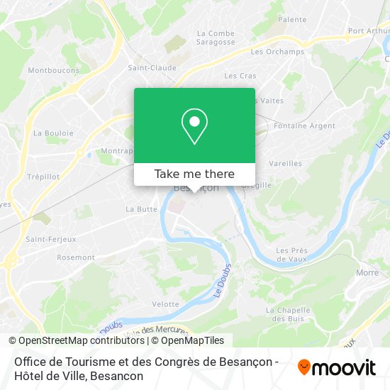 Office de Tourisme et des Congrès de Besançon - Hôtel de Ville map