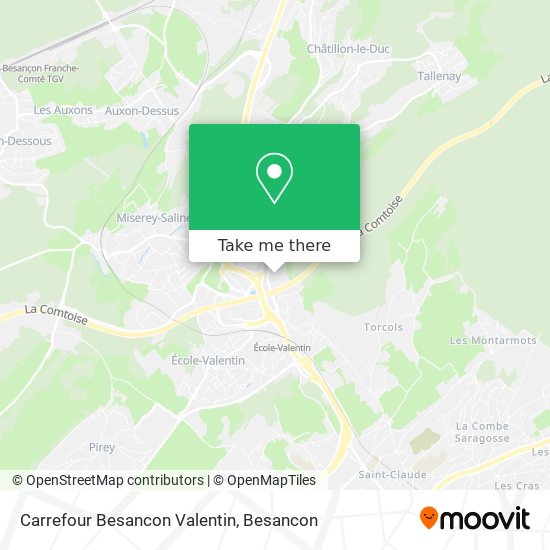 Carrefour Besancon Valentin map