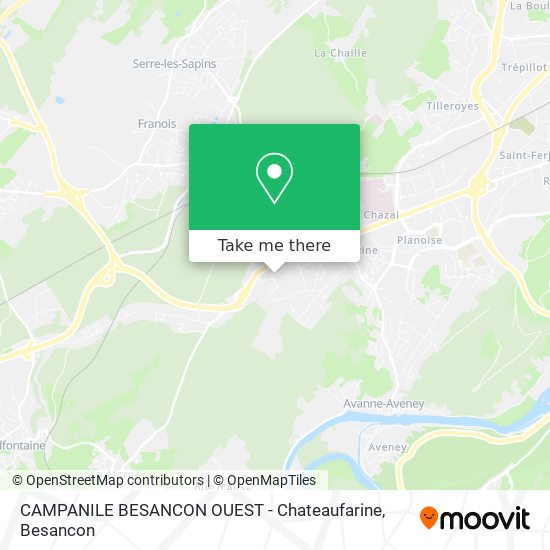 CAMPANILE BESANCON OUEST - Chateaufarine map