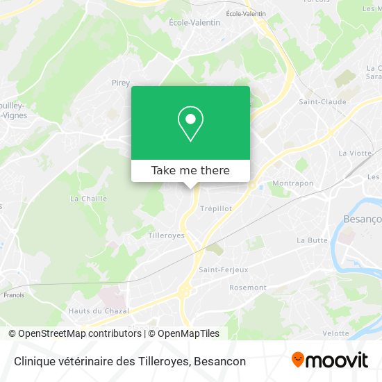 Mapa Clinique vétérinaire des Tilleroyes