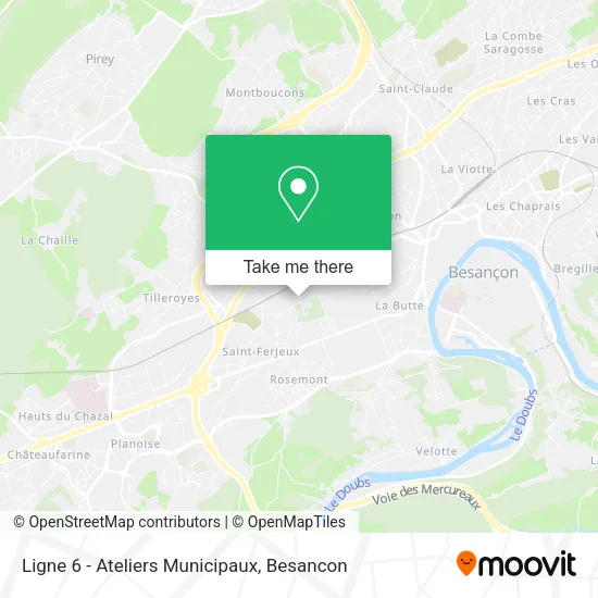 Ligne 6 -  Ateliers Municipaux map