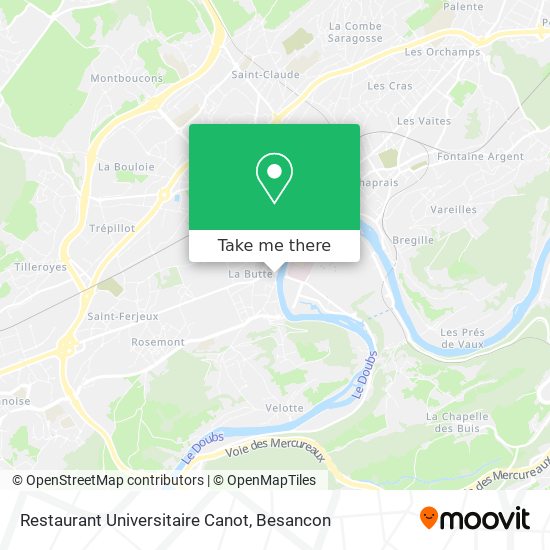 Restaurant Universitaire Canot map