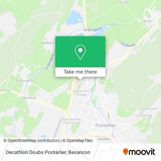 Mapa Decathlon Doubs Pontarlier