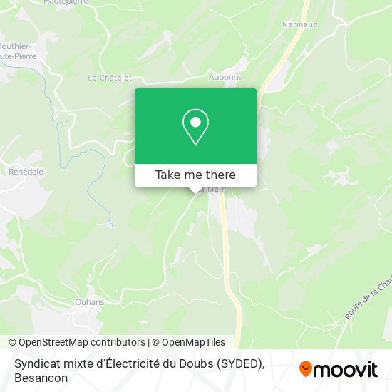 Mapa Syndicat mixte d'Électricité du Doubs (SYDED)