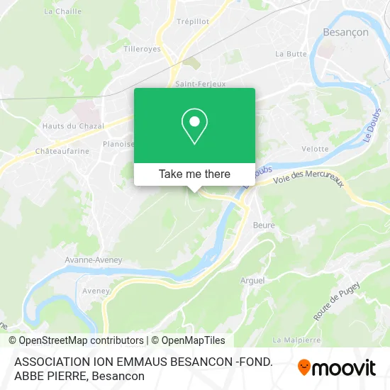 ASSOCIATION ION EMMAUS BESANCON -FOND. ABBE PIERRE map