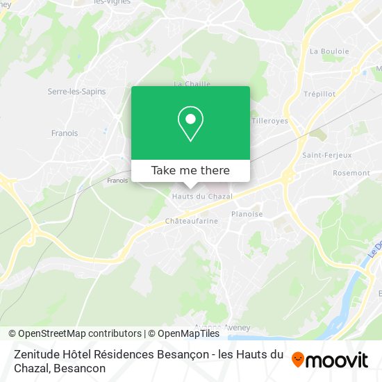 Zenitude Hôtel Résidences Besançon - les Hauts du Chazal map