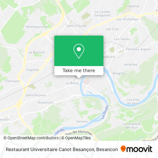 Restaurant Universitaire Canot Besançon map