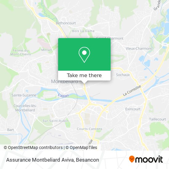 Mapa Assurance Montbeliard Aviva