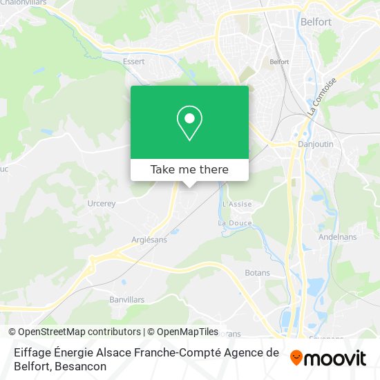 Mapa Eiffage Énergie Alsace Franche-Compté Agence de Belfort