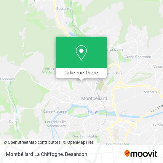 Montbéliard La Chiffogne map