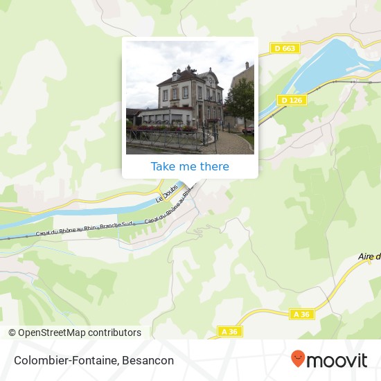 Mapa Colombier-Fontaine