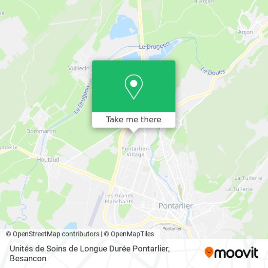 Mapa Unités de Soins de Longue Durée Pontarlier