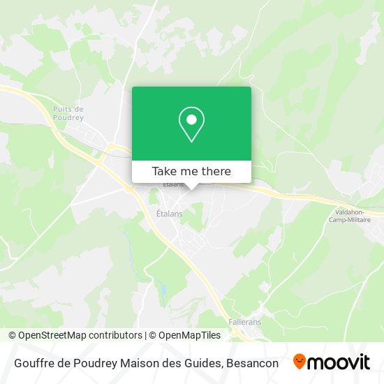 Gouffre de Poudrey Maison des Guides map
